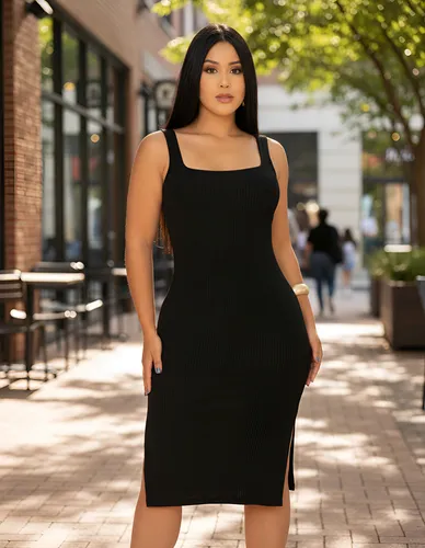 Vestido Midi Canelado Premium C/ Alça E Fendas Casual Básico