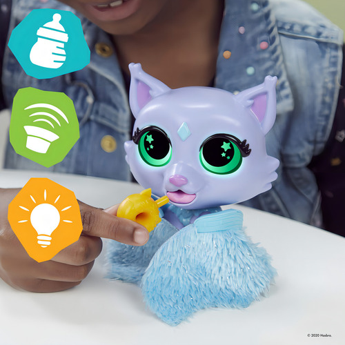 Furreal Flitter The Kitten Juguete De Alimentación Interactivo Que Cambia De Color, Luces Y Sonidos, A Partir De 4 Años