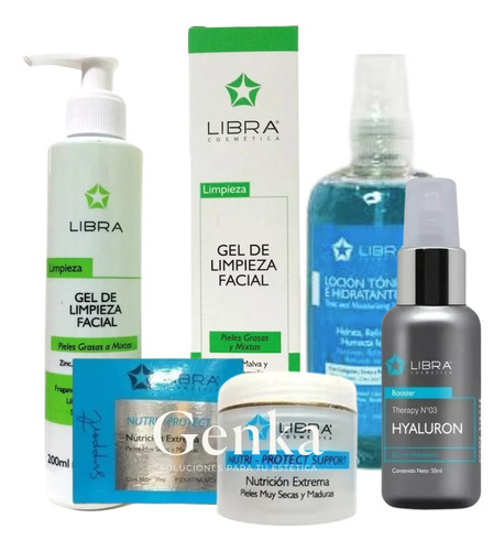 Kit Rutina Skincare Piel Mixta Hialuronico Vitamina  E Libra