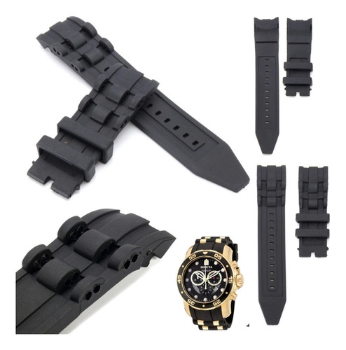 Pulseira Invicta Pro Diver Silicone 6983 6981 6977 6991 6993 Cor Preto Largura 26 mm