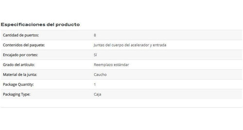 Juntas Multiple Admision Ford Mustang 4.6l V8 1998