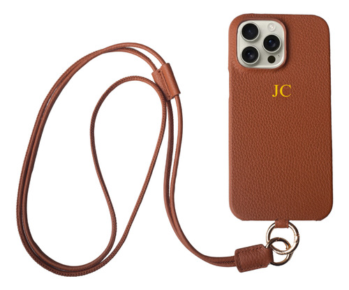 Capa Zanggi Jade Couro Personalizada Para iPhone 15 Pro Max