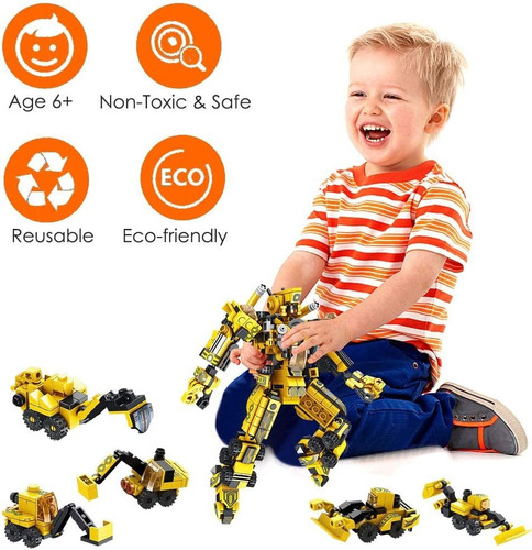 Stem Building Toys 573 Pcs Robot Tam Toys Para Niños D... 
