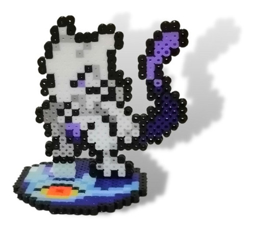 Figura Mewtwo Pokemon Pixel Art (8bit) Con Base De Pokebola