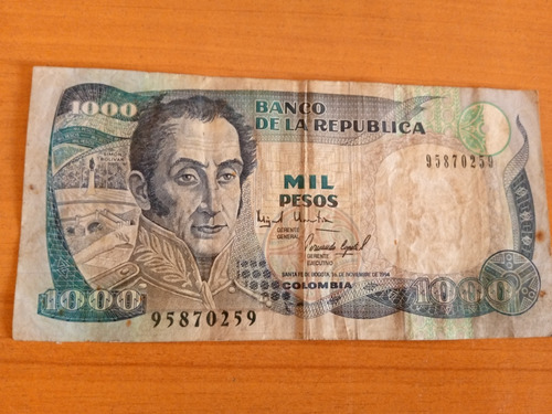 Billete De 1000 Pesos Colombianos 