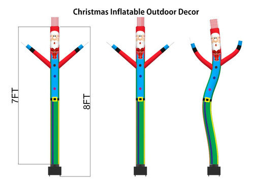 Bailarina Inflable 2,13 Metros Papá Noel Decoración Navidad