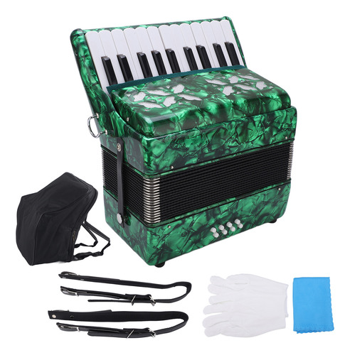 Instrumento De Acordeón, 22 Teclas, 8 Bajos, Celuloide, Jugu