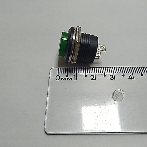 100 Peças | Chave Push Button Botão Start R13-507 Verde Verde