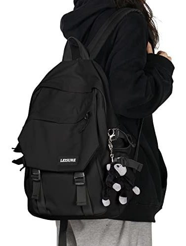 Mochila Escolar Impermeable De Viaje Negra Para Chicos