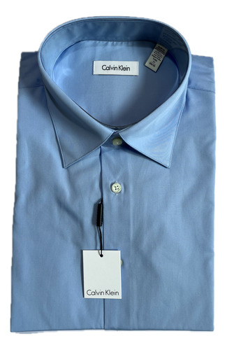 Camisa Calvin Klein Sky Blue De Manga Larga