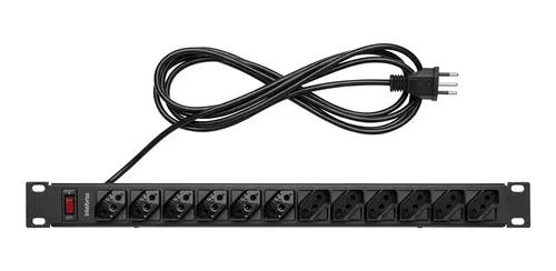 Protetor Eletrônico com 12 Tomadas para Rack Epr 212+ Preto - foto 1