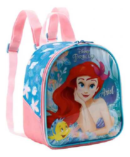 Lancheira Pequena Sereia Ariel Princesas 11484 Cor Azul