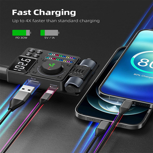 Adaptador De Radio Transmisor Fm Inalámbrico Bluetooth 5.3 P