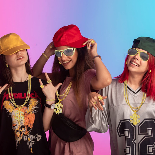 Acessórios De Kit De Fantasia De Hip Hop Dreamtop Dos Anos