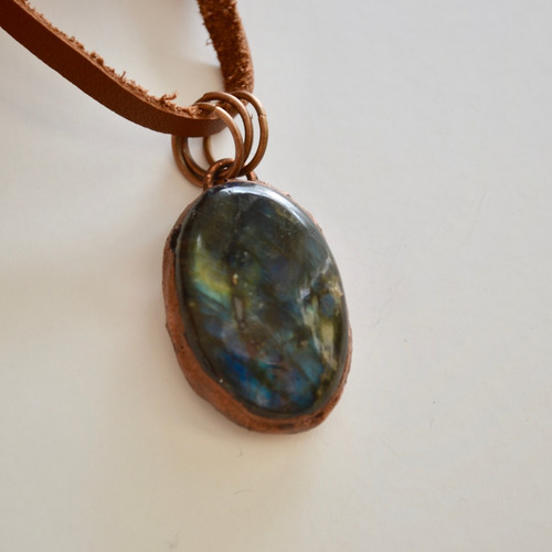 Imagen 6 de 8 de Collar Piedra Labradorita, Signo Zodiacal Cancer, Cod1