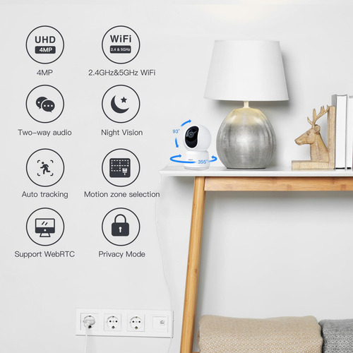 Câmera De Segurança Arenti 4mp Wifi 5ghz Interna Com Detecçã