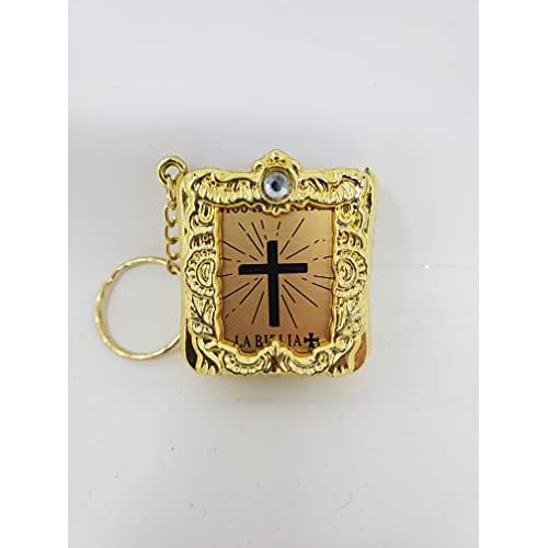 Llavero De Biblia, Cadena Religiosa, Inglés, Dorado (p...