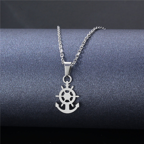 Collar Con Colgante De Ancla, Collar Simple Con Rueda De Rul