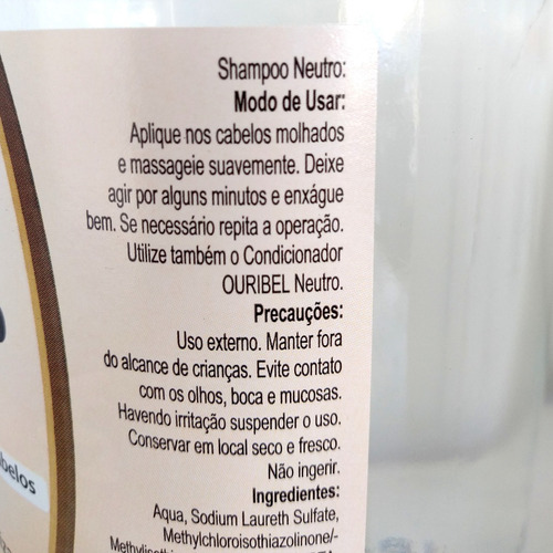 Shampoo E Condicionador Neutro 1 Litro Ouribel Vitalidade