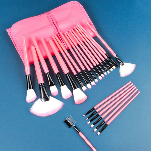 Set 24 Brochas Maquillaje Profesional Fibra Artificial