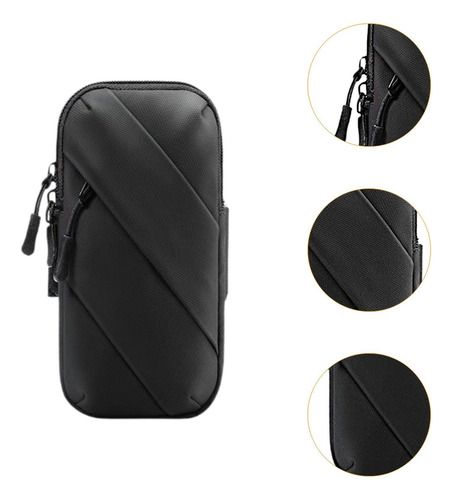 Brazalete Deportivo Para Correr, Funda Con Soporte Negro