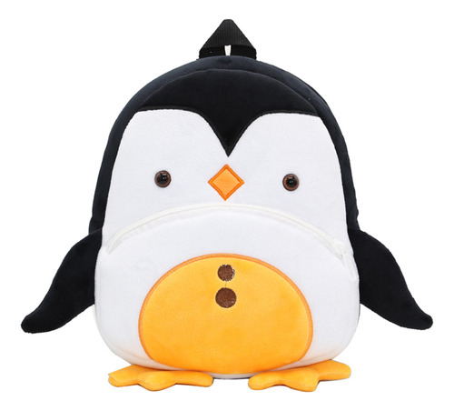 Mochila De Felpa Con Diseño De Pingüino, Mochila Escolar De