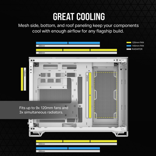 Capa Para Pc Corsair 2500x Small-tower Matx Dual Chamber Bra