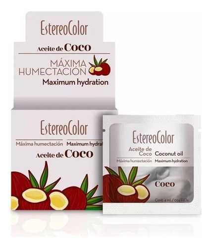  Estereocolor Aceite De Coco Maxima Hidratacion 4ml X40  