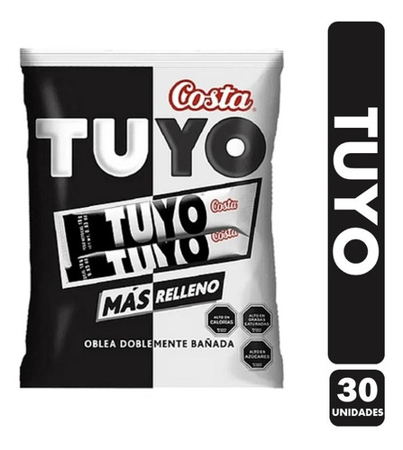 Oblea Tuyo De Costa - Oblea Con Crema De Maní (bolsa De 30u)