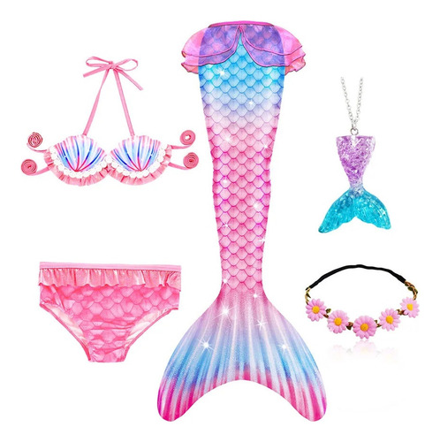 Disfraz De Cosplay De Cola De Sirena Para Niñas De Ariel