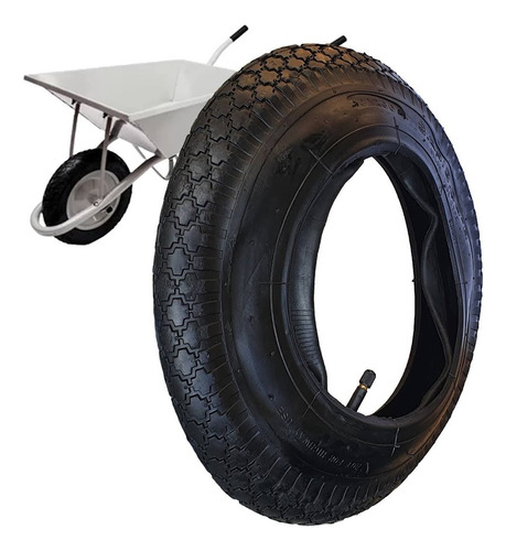 Pneu Carrinho De Mão 3.25-8 C/camara Inclusa Perfomace Cor Preto