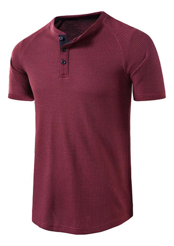 Playera Tipo Polo De Manga Corta Con Cuello Alto Para Hombre