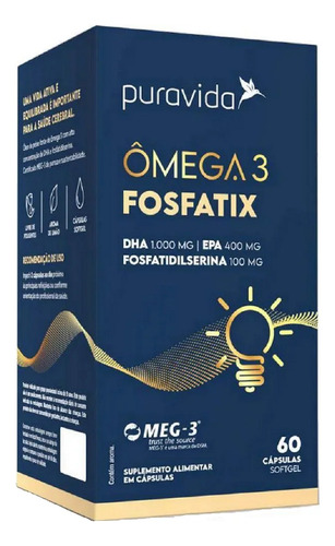 Ômega 3 Fosfatix Fosfatidilserina Dha Epa 60 Cáps Puravida