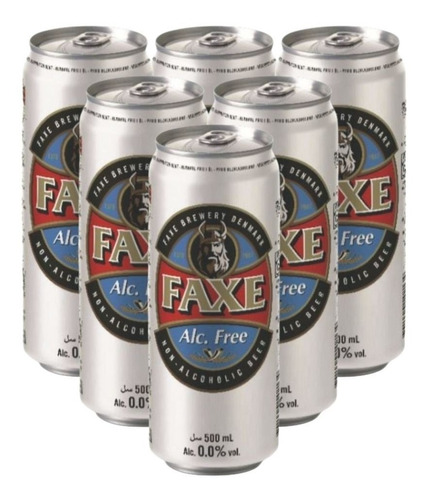 Cerveza Faxe 500 Ml Sin Alcohol X 6