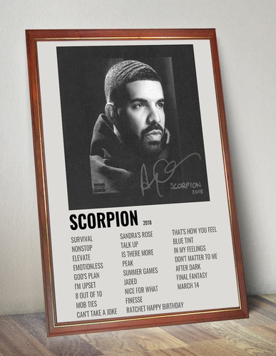 Drake Poster Album Scorpion Cuadro Para Colgar