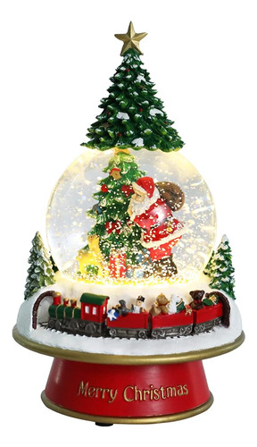 Globo De Nieve De Navidad Papa Noel Con Regalo Arbol De Navi