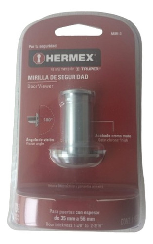 Mirilla Seguridad Para Puerta  180º Hermex Plateada 