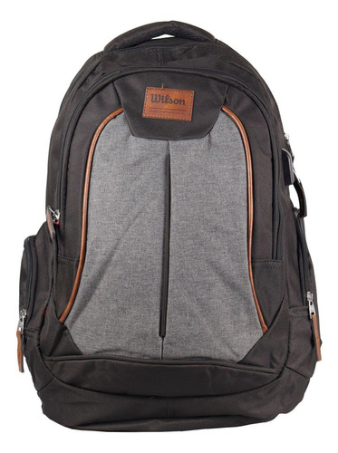 Mochila Wilson De Costas Casual Unissex - Preto E Cinza