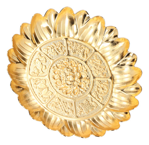 Frutero Con Diseño Dorado Con Bandeja De Fruta