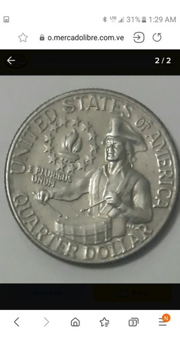 Imagen 4 de 6 de Moneda Dollarcoleccion Commemorativa Bicentenario. 1776-1976