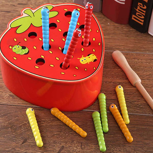 Juguete De Madera Capture Worm Kid Educational Intelligence