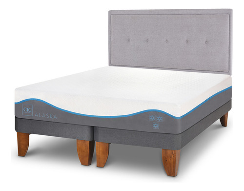 Cama Europea Alaska King + Respaldo Ganges