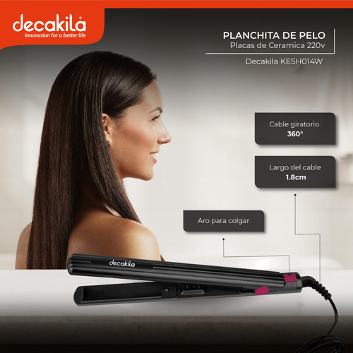 Planchita de Pelo Decakila KEHS014W 25mm Placas de Ceramica Con Turmalina Ion