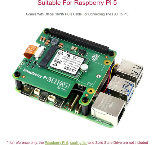 Adaptador Ssd M.2 Hat P/ Raspberry Pi 5 Ueekkoo