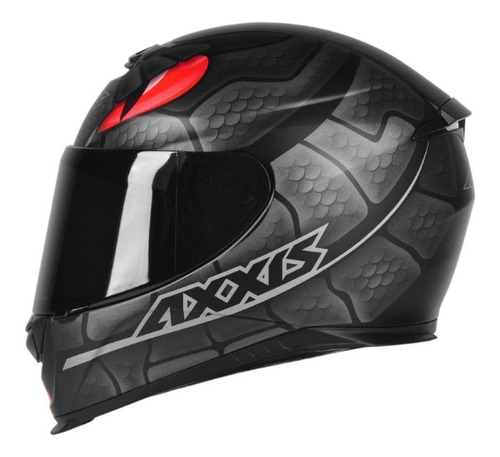 Capacete Axxis Eagle Snake Preto Fosco/ Cinza