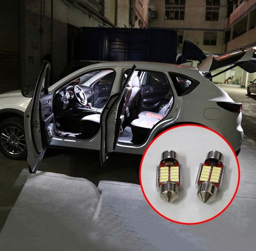 X2 Luces Led Interior Automóvil Canbus 31mm 12v Universal