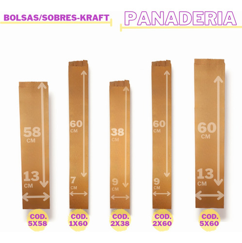 Bolsa Papel Kraft Panadería N° 00 X1000