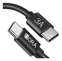 Comprar 1Hora Cable de Datos Tipo-C a Tipo-C 3A, Cable de Carga Rápida USB 2.0 de Nylon Trenzado Antienredos de 1 Metro de Longitud, Compatible con Teléfonos Móviles, Tabletas CAB265 Negro
