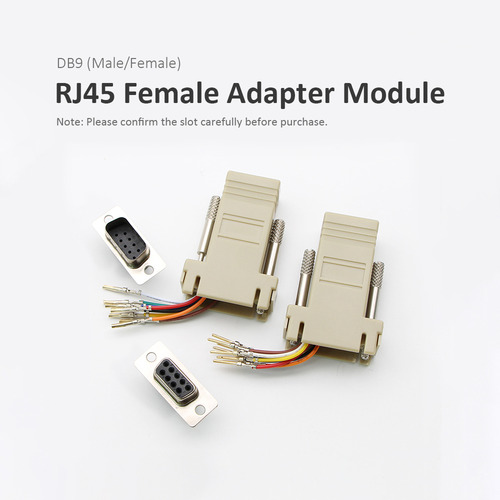 Adaptador Rj45 A Puerto Serie Hembra A Db 9pin, Módulo 8p8c