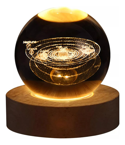 Cristal Navidad Sistema Solar Bola Luz Planetas Sistema